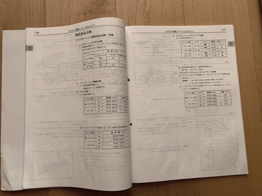 トヨタ 1JZ-GE 1JZ-GTE 2JZ-GE 2JZ-GTE エンジン修理書 1992年12月
