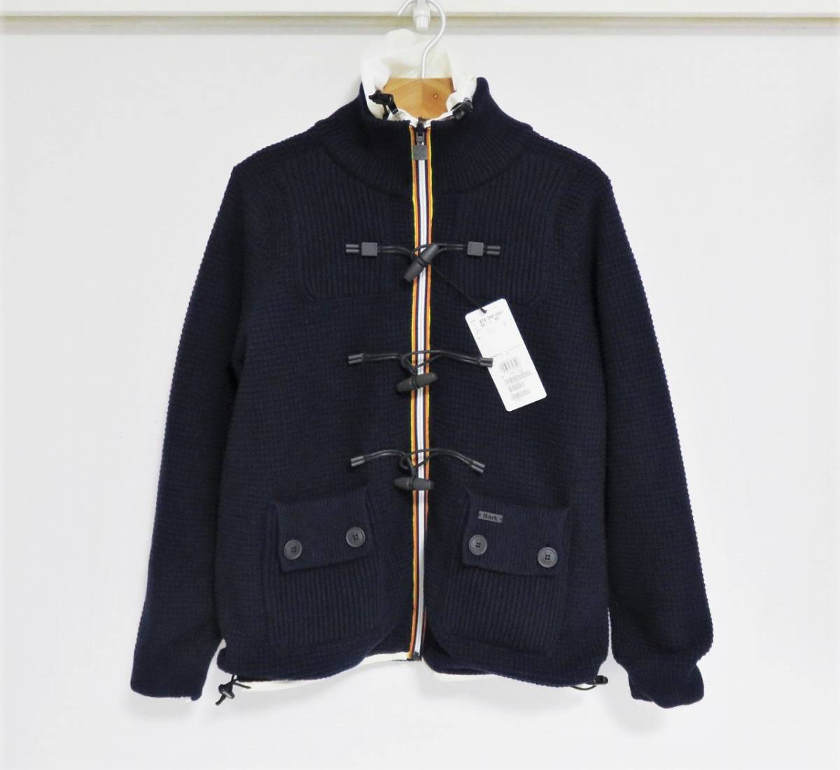 送料無料 定価6.4万 BARK × K-WAY リバーシブル ニット ダッフル 