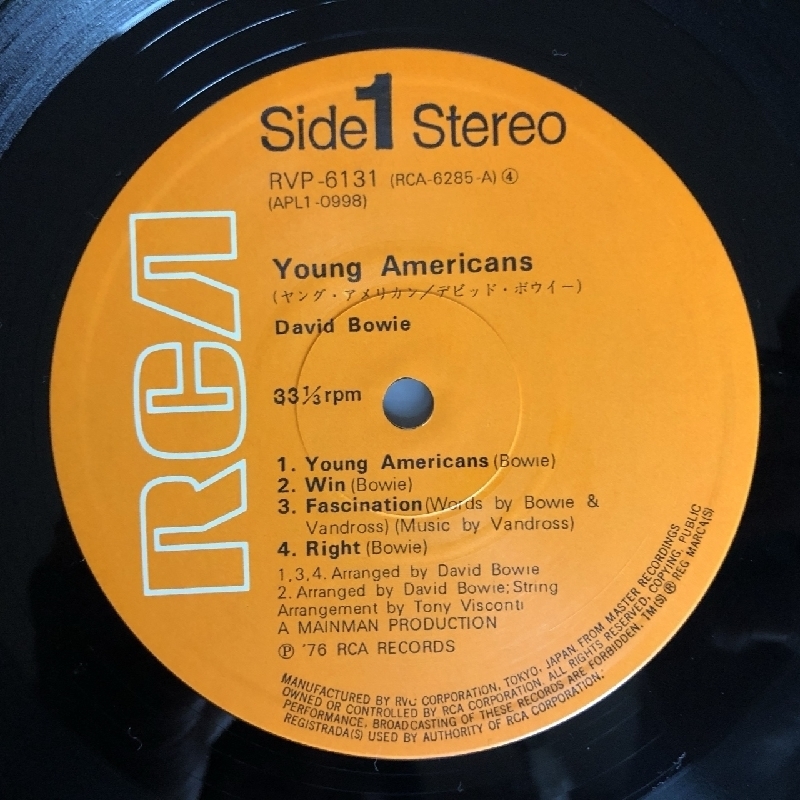 ⁄ DAVID デヴィッド・ボウイ Bowie David 1974-1976 BOWIE RECORDS