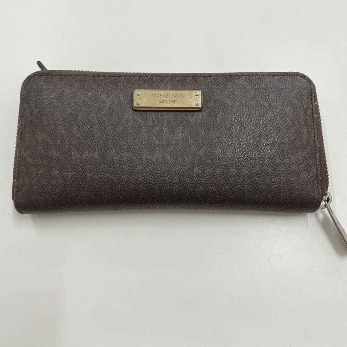 K1213】MICHAEL KORS マイケルコース 長財布 ブラウン 茶色 柄 