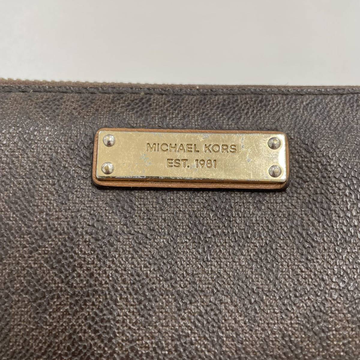 K1213】MICHAEL KORS マイケルコース 長財布 ブラウン 茶色 柄 