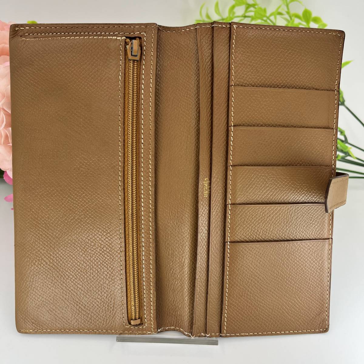 【外美品】1円 HERMES エルメス ベアン クシュベル 長財布 二つ折り 