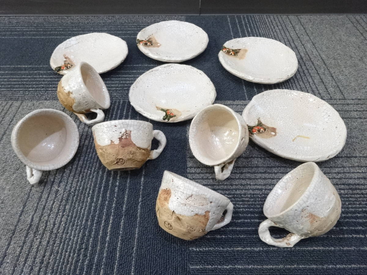 未使用品　楽山焼　水月焼　二六焼　蟹細工　湯呑　の蓋 楽山焼 水月焼 湯呑 二六焼 蟹細工 ⁄Buyee まとめて 二