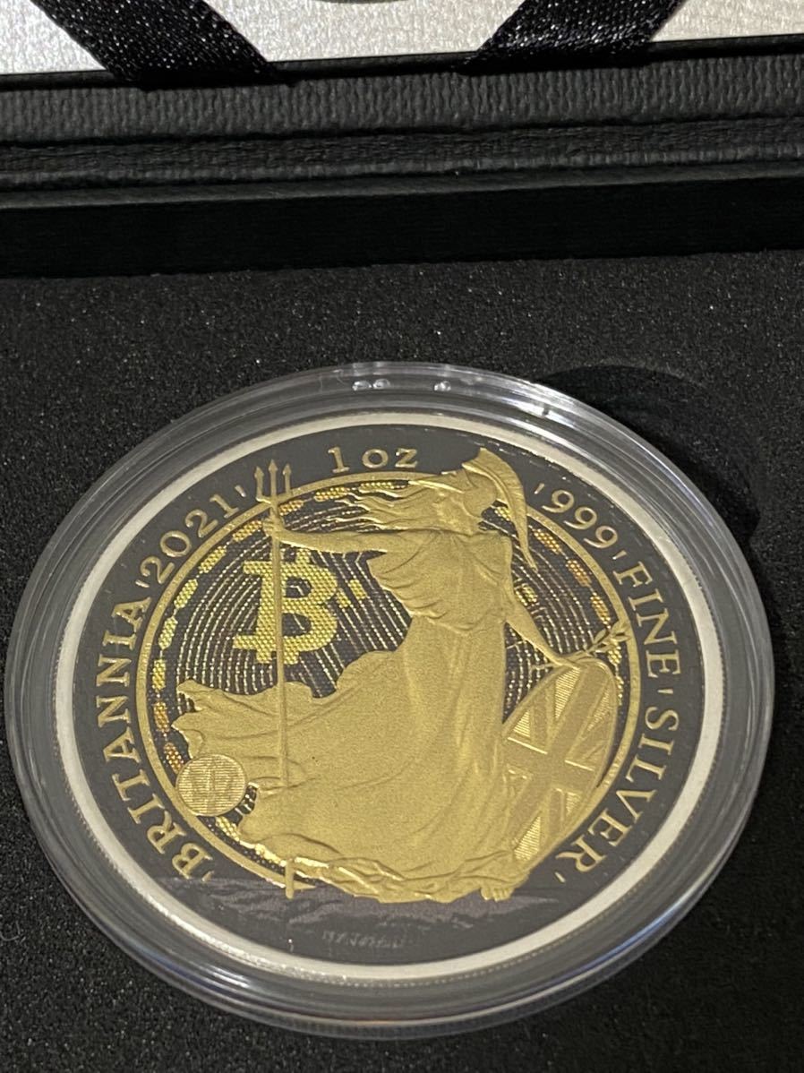 高評価の贈り物 世界限定50枚 21 ブリタニア ビットコイン ブラック 1オンス 銀貨 旧貨幣 金貨 銀貨 記念硬貨 コレクション 9 197 Laeknavaktin Is