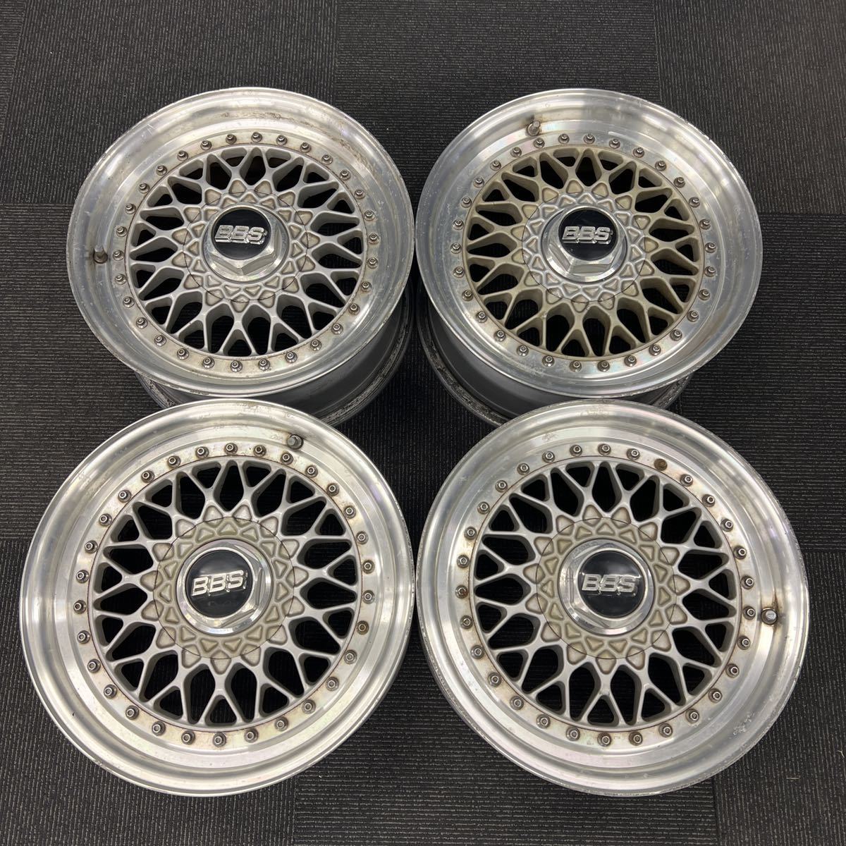 当時物 旧車 BBS RS036 15インチ7J+25 4H-114.3 4本セット 15インチ +25 BBS 7J＋25 希少！BBS 付き