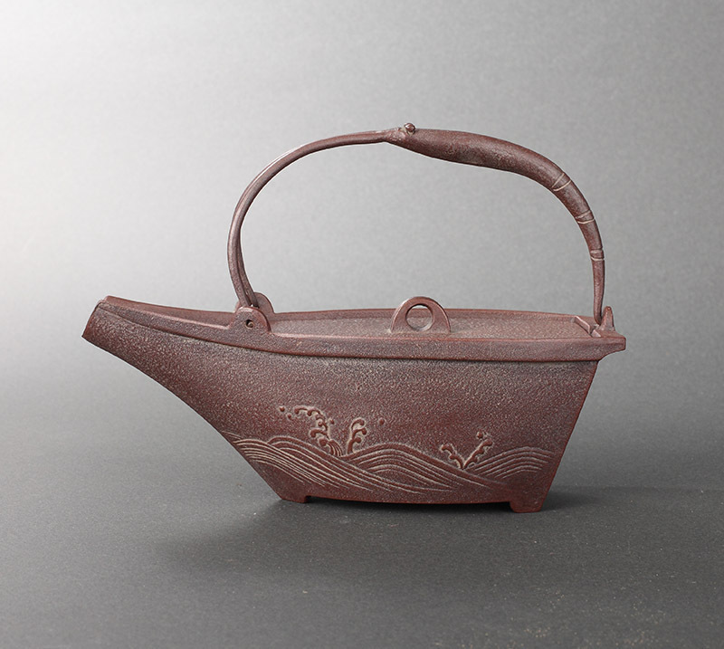 深和】高橋敬典工房 鉄波地紋舟形銚子 共箱 保証品 【公式通販】