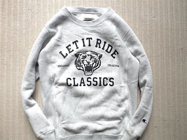 復刻 青タグ Let it Ride 別注 Champion REVERSE WEAVE クルーネック 