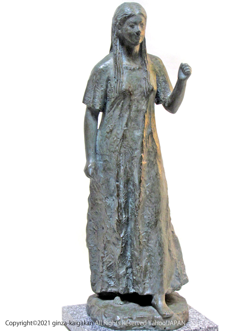 GINZA絵画館】佐藤助雄 ブロンズ彫刻像・少女 MA2H4M6D8V3Z(西洋彫刻