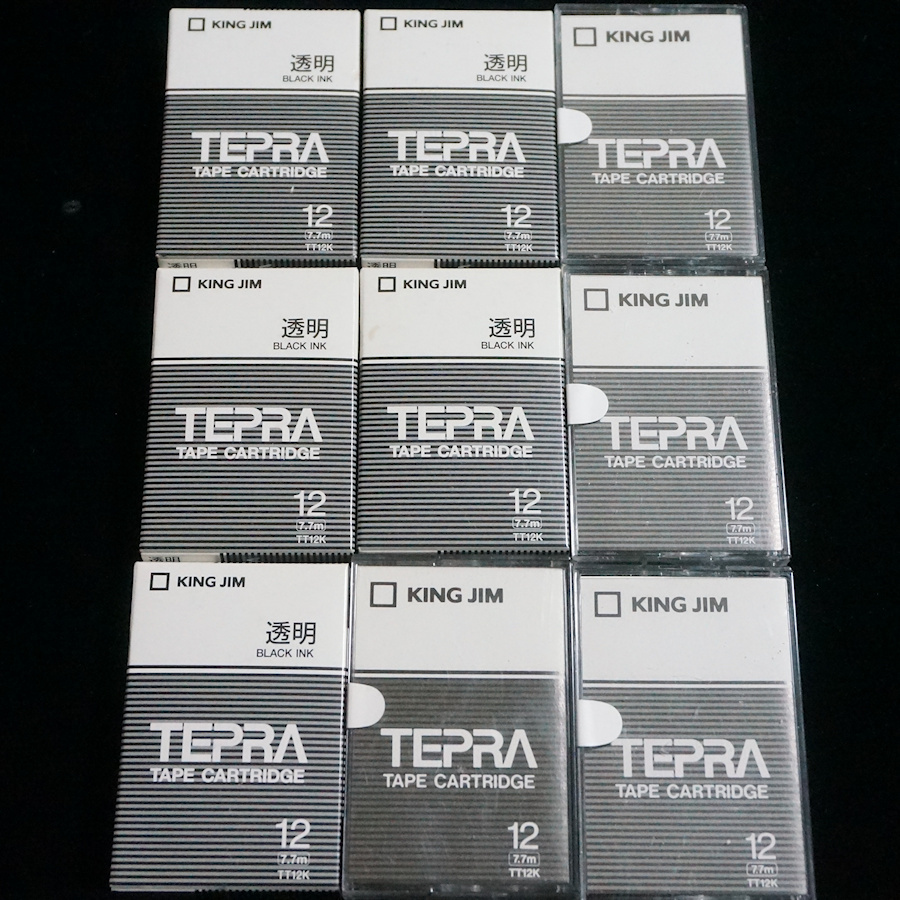 KINGJIM テプラ 純正カートリッジ 新品【12mm 9個】セット① TEPRA TR TCテープ