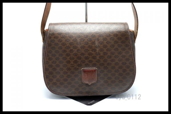 激安 中古 買取 希少美中古■CELINE マカダム レザー ショルダーバッグ セリーヌ■1223az21484