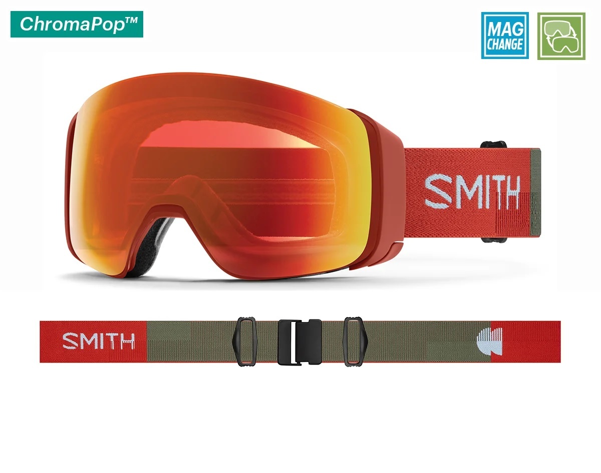 SMITH 4D MAG RED スキー ゴーグル メンズ レディース SMITH スミス 2022 マグ EARLY GOGGLE スペアレンズ付 21-22