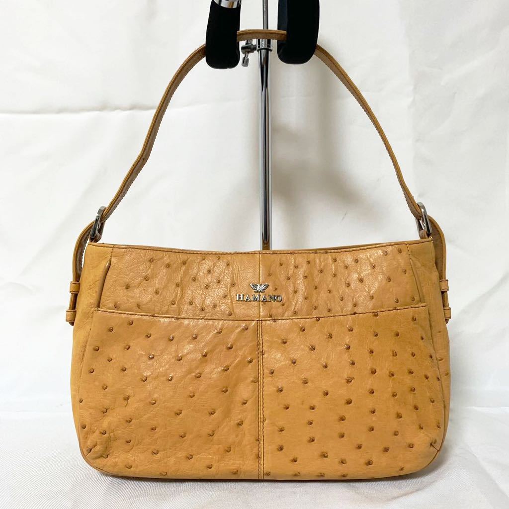 ◇極上！美品《HAMANO》濱野 ハマノ 本革 オーストリッチレザー