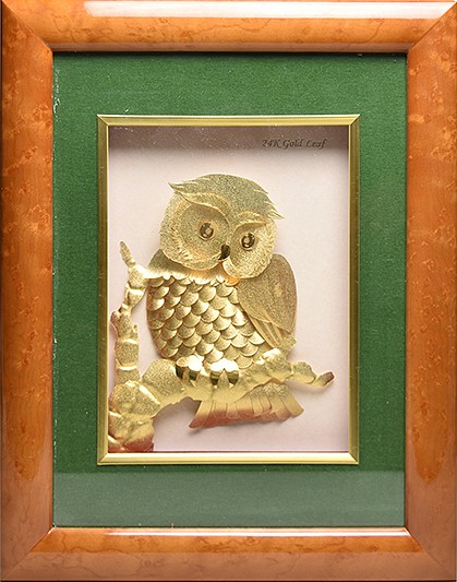 最終値下げ エクセルヒューマン金箔 フクロウの親子 壁掛けアート 最終値下げ エクセルヒューマン金箔 フクロウの親子 壁掛けアート