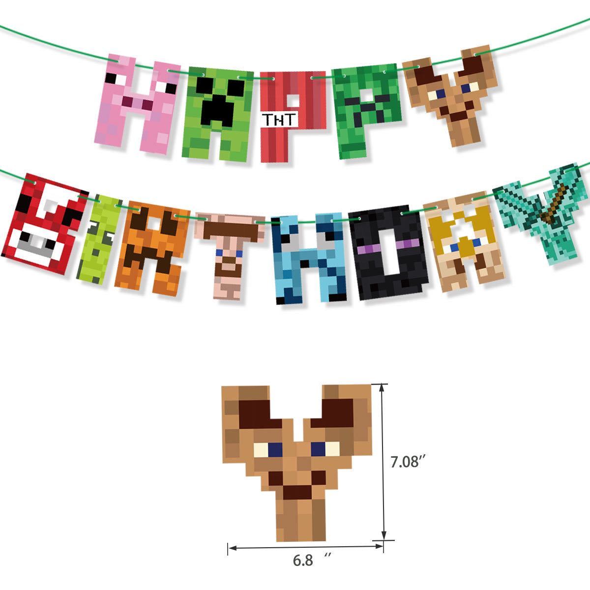 マインクラフトminecraft マイクラ 誕生日 ハッピーバースデー セット装飾 ガーランド 壁 飾り パーティー パーティグッズ 売買されたオークション情報 Yahooの商品情報をアーカイブ公開 オークファン Aucfan Com