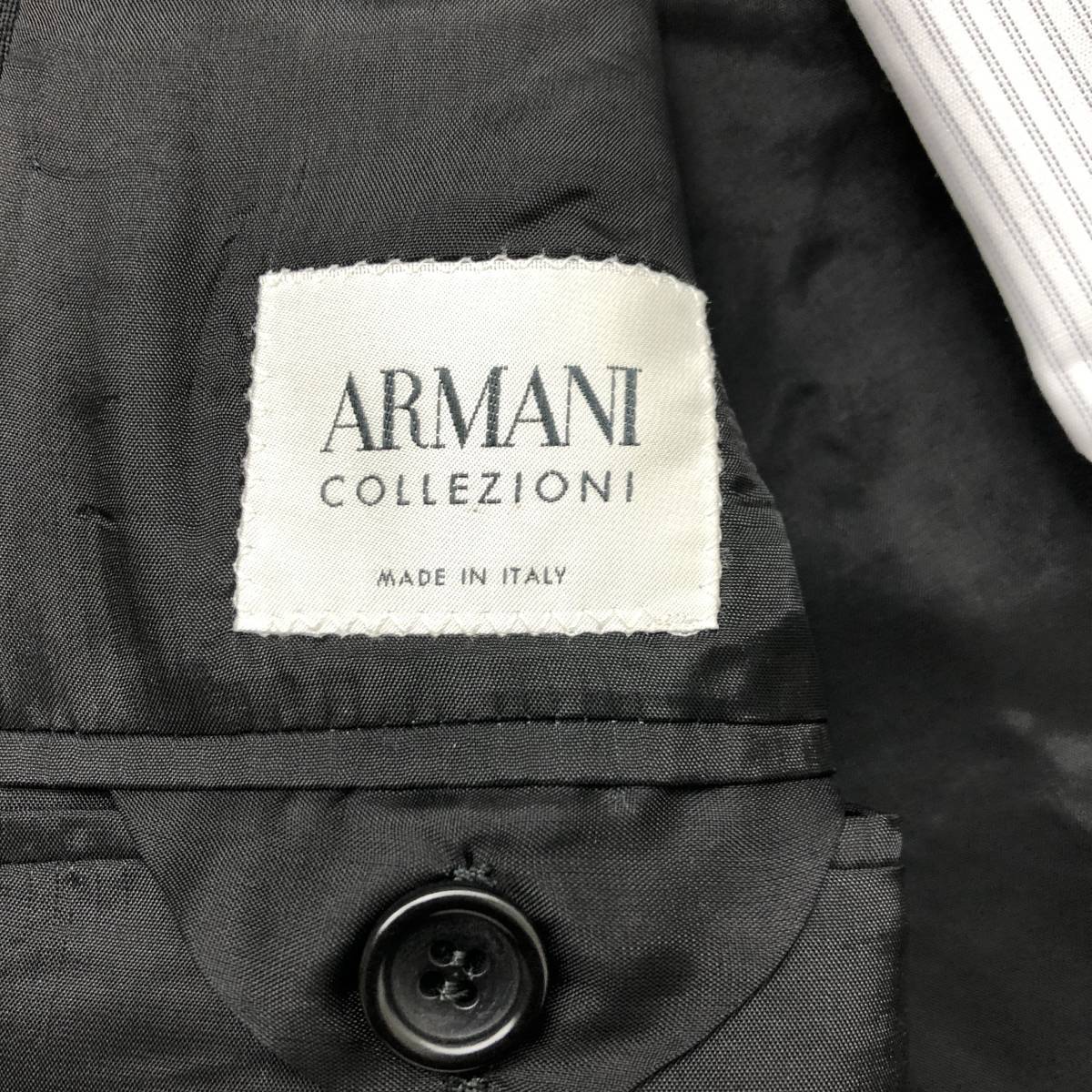 冠婚葬祭にも最適★アルマーニ コレツィオーニ【Armani Collezioni】シングルスーツ メンズ XL 黒無地 ビジネス 総裏 通年 A6 - アルマーニ ARMANI | 通販・人気 90歳目前のジョルジオ・アルマーニが描く、真珠の輝きに満ちた