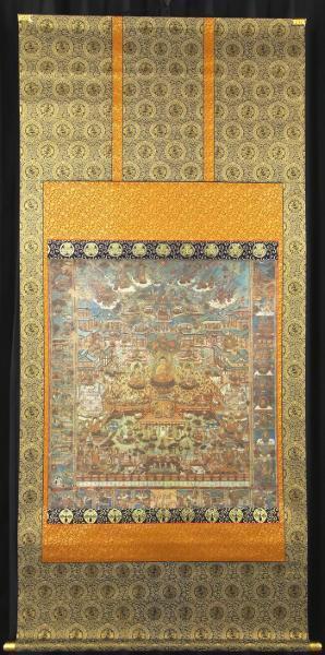 Yahoo!オークション 当麻曼荼羅 掛軸 古仏画 當麻曼荼羅 工芸 大幅