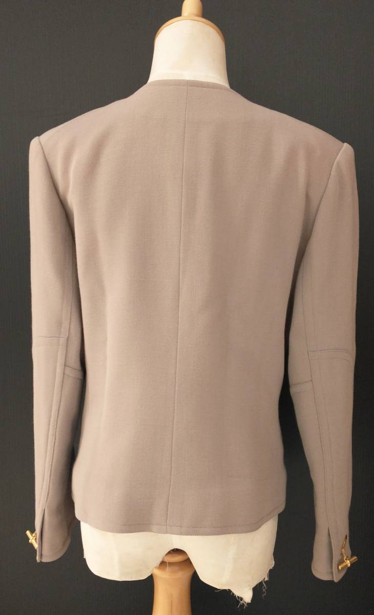 エルメス HERMES ジャケット ベージュ ゴールド金具 42サイズ｜え