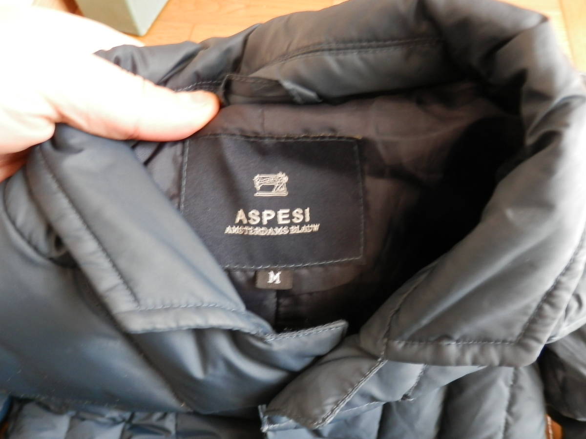 完売品】ASPESI アスペジ ダウン チェスターコートMサイズ紺 干場 戸賀