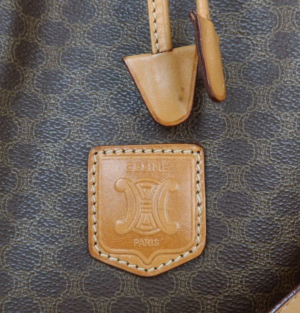 CELINE セリーヌ マカダム 柄 巾着 ショルダー バッグ b4851 セリーヌ