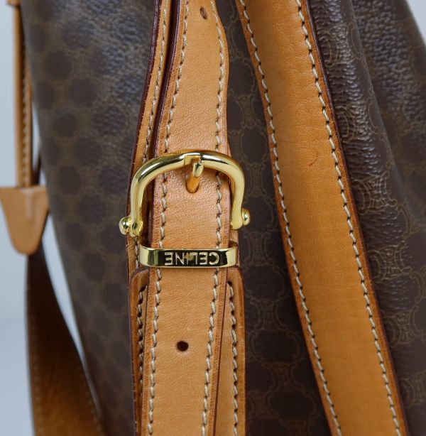 CELINE セリーヌ マカダム 柄 巾着 ショルダー バッグ b4851 セリーヌ