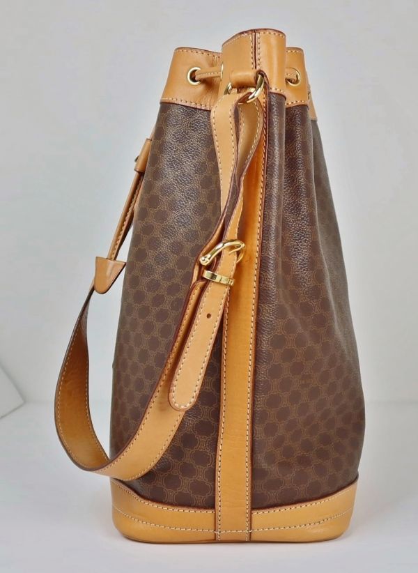 CELINE セリーヌ マカダム 柄 巾着 ショルダー バッグ b4851 セリーヌ