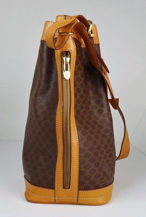 CELINE セリーヌ マカダム 柄 巾着 ショルダー バッグ b4851 セリーヌ