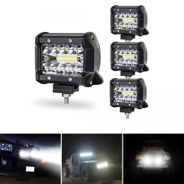 ワークライト 60w LED作業灯 4個 LED投光器 12v 24v 兼用 防水 防塵 集魚灯 作業灯 船舶ライト ジムニー JA11 JA12 ダンプ 軽トラ トラック LED 作業灯 ワークライト 狭角30度 スポットライト補助灯 4個u