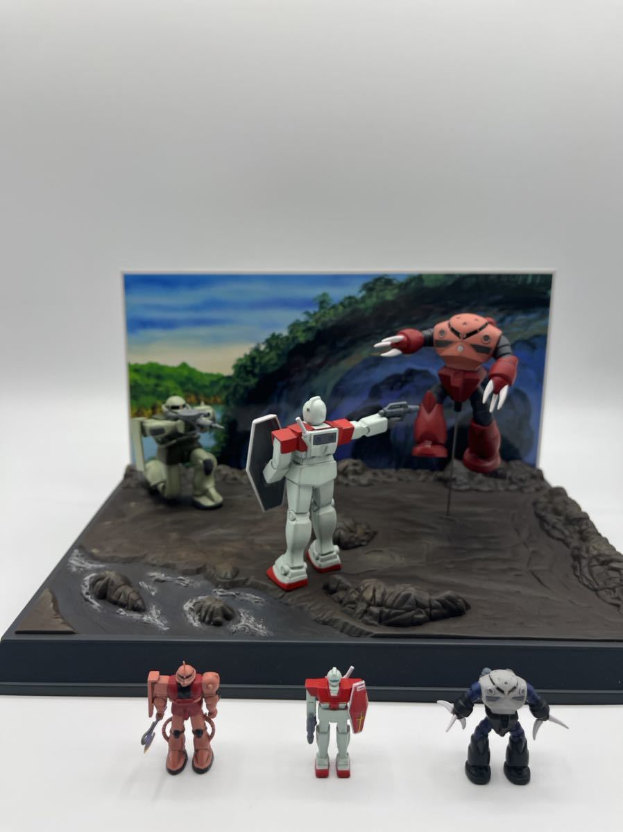 1/250 ガンダム情景模型 ジャブローに散る 塗装済み 完成品 検)HG RG