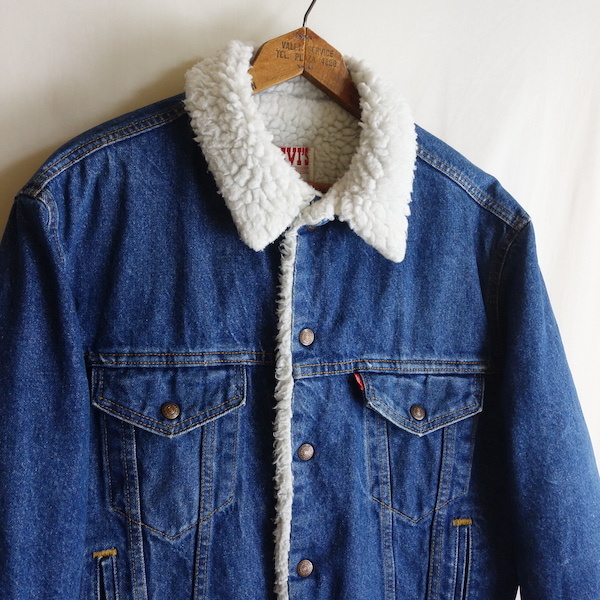 希少サイズ 80's USA製 LEVI'S デニム ボア ジャケット 44R】70608