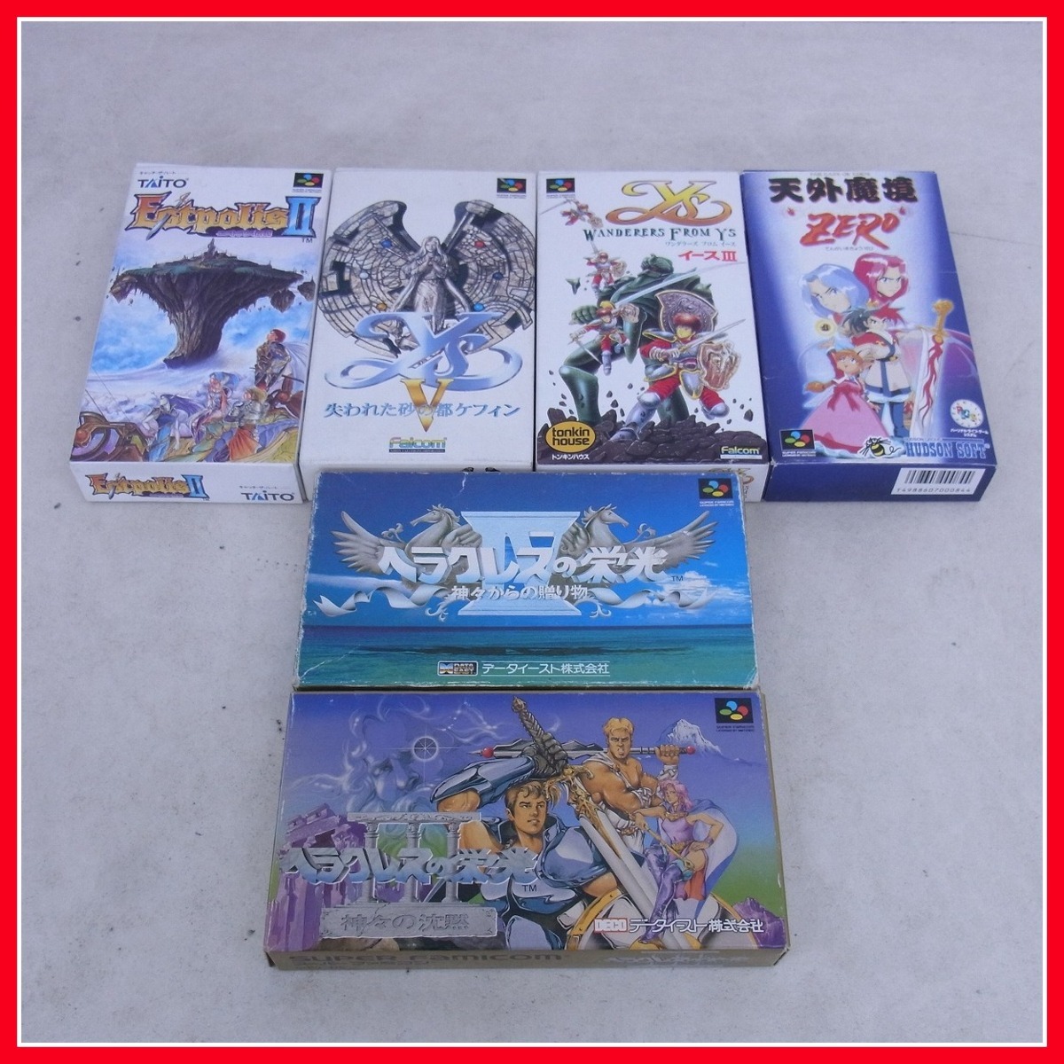 Sfc ソフト ヘラクレスの栄光3 4 天外魔境zero イース3 5 エストポリス伝記2等 6本セット 10 ロールプレイング 売買されたオークション情報 Yahooの商品情報をアーカイブ公開 オークファン Aucfan Com