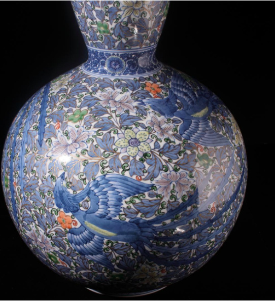伊万里焼 初代村上玄輝作「鳳凰・花文様」 伊万里ルネッサンス(陶磁 