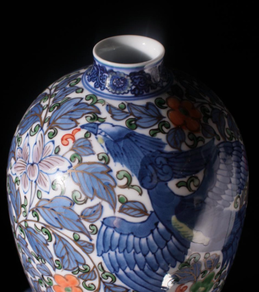 伊万里焼 初代村上玄輝作「鳳凰・花文様」 伊万里ルネッサンス(陶磁 