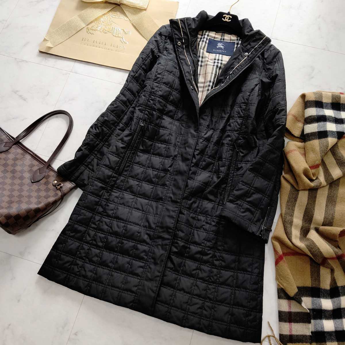 美品 BURBERRY バーバリーロンドン キルティングコート コート 中綿 