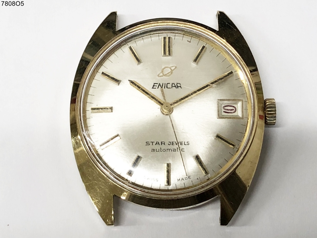 ☆稼働品◎ ENICAR エニカ STAR JEWELS 144-39-16 土星マーク 自動巻き