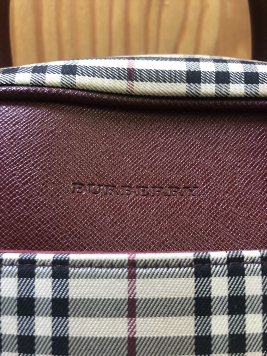 美品 Burberry バーバリー ボストンバッグ ハンドバッグ ノバチェック