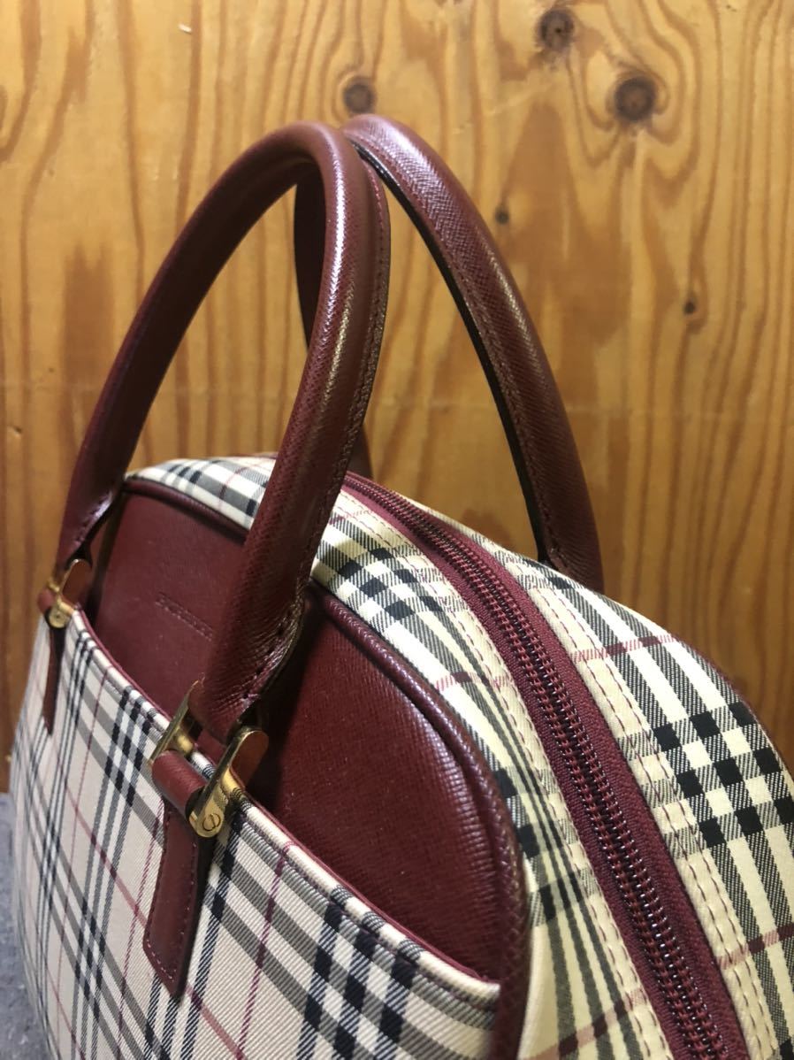 美品 Burberry バーバリー ボストンバッグ ハンドバッグ ノバチェック