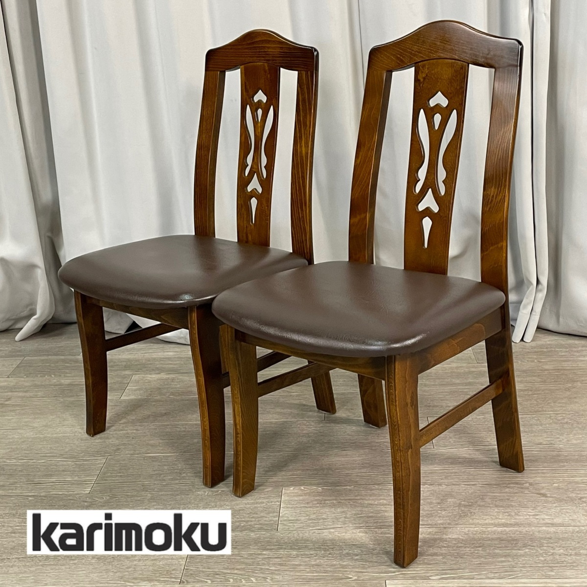 G034 カリモク コロニアル ダイニングチェア CC0705DK 2脚 Karimoku 