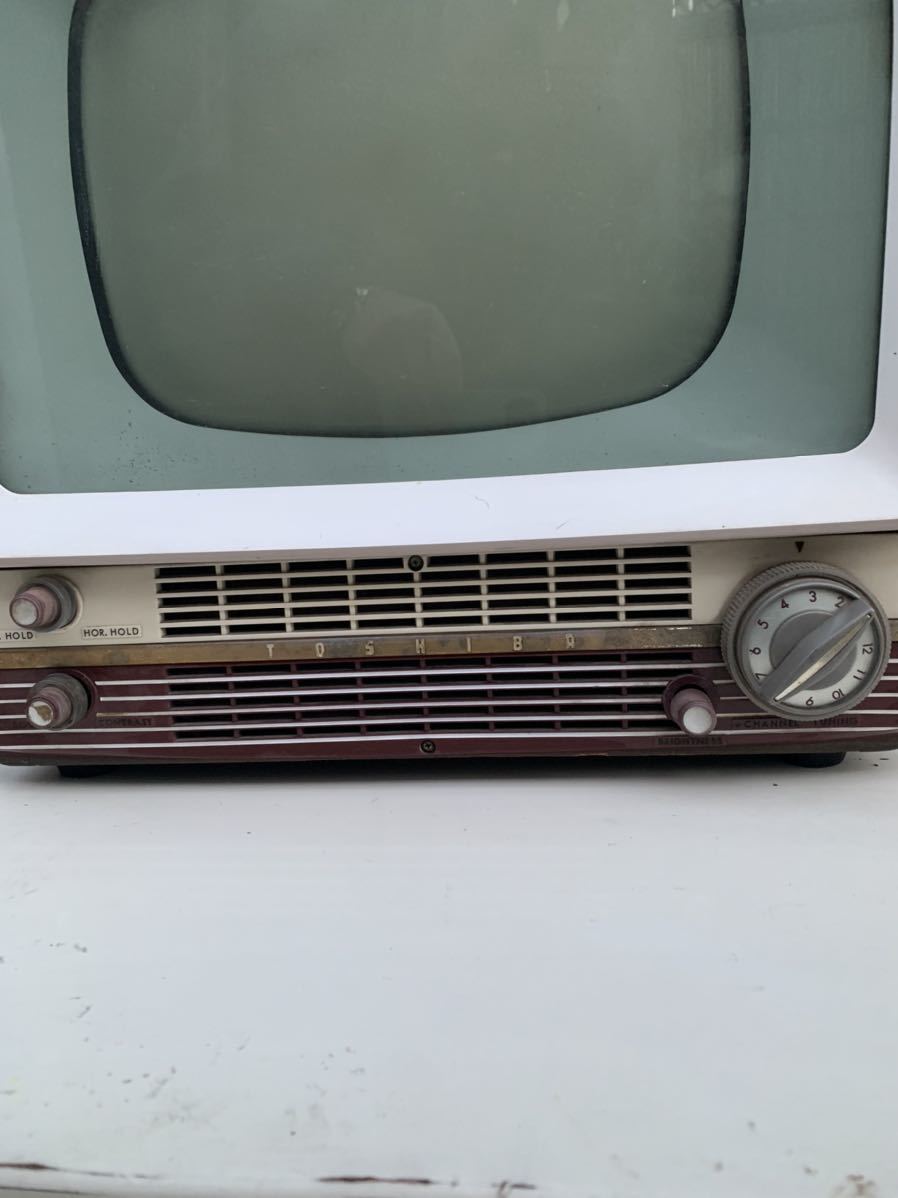 白黒テレビ 東芝 真空管 TOSHIBA 昭和レトロ 昭和33年製(テレビ)｜売買