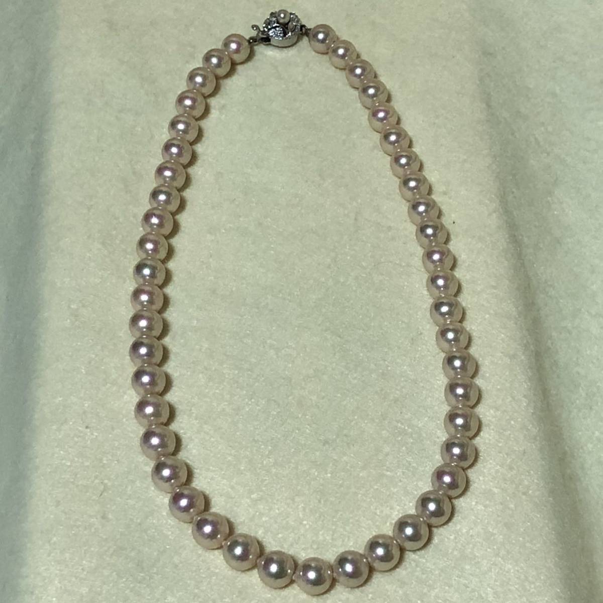 ☆マジョリカ パール ネックレス SV刻印 玉約8mm 全長約40㎝ 別ケース 