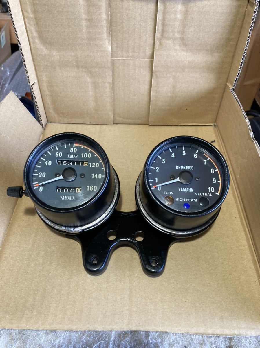 XT500スピードメーター、タコメーター中古 ヤマハXT500 純正中古タコ