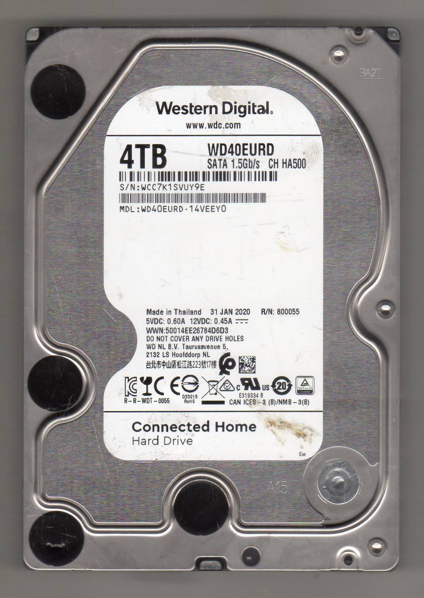 低価，お得 SATA 3.5インチHDD 4.0TB 4000GB Western WD40EURD-14VEEY0(2TB～)｜売買されたオークション情報、yahooの商品情報をアーカイブ公開 - オークファン 3.5 SerialATA