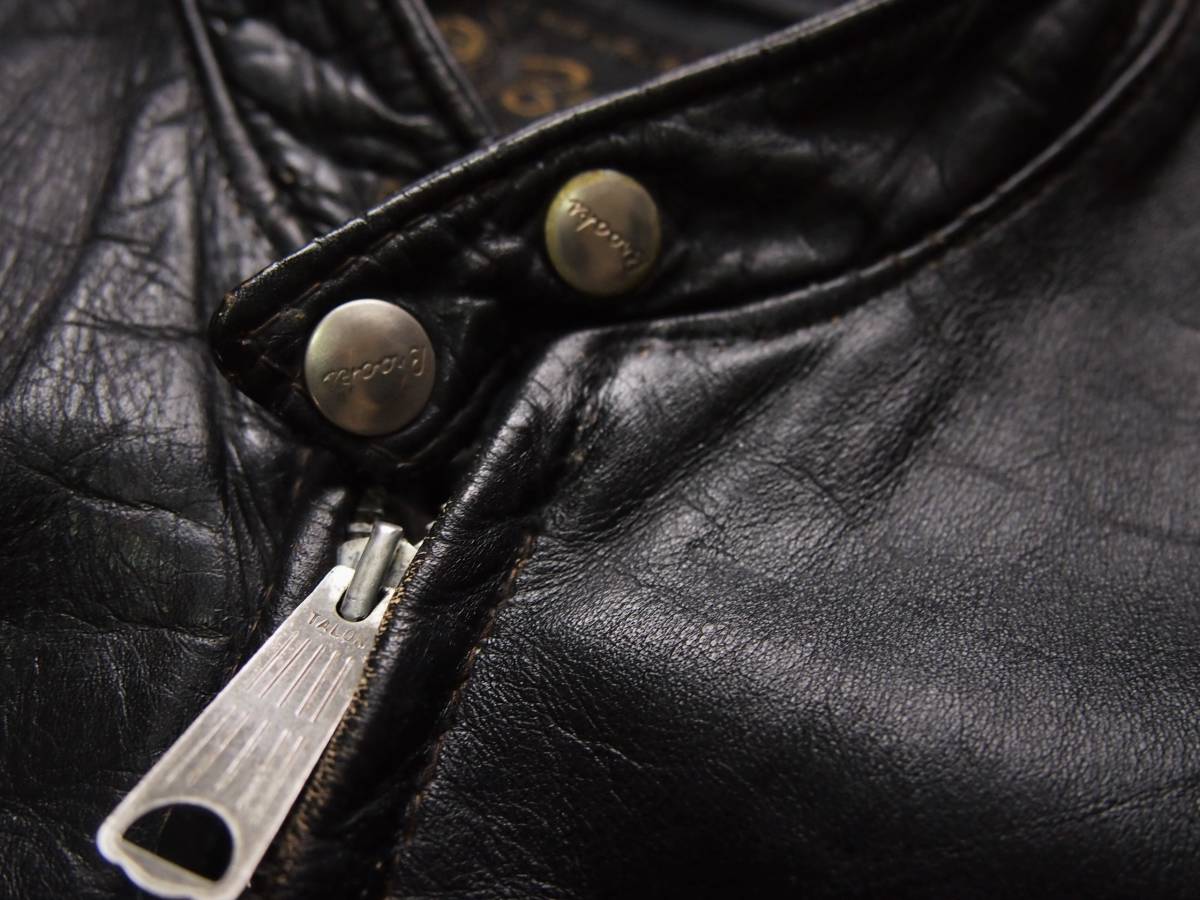 黒タグ BROOKS LEATHER SPORTSWEAR シングルライダースジャケット 実寸