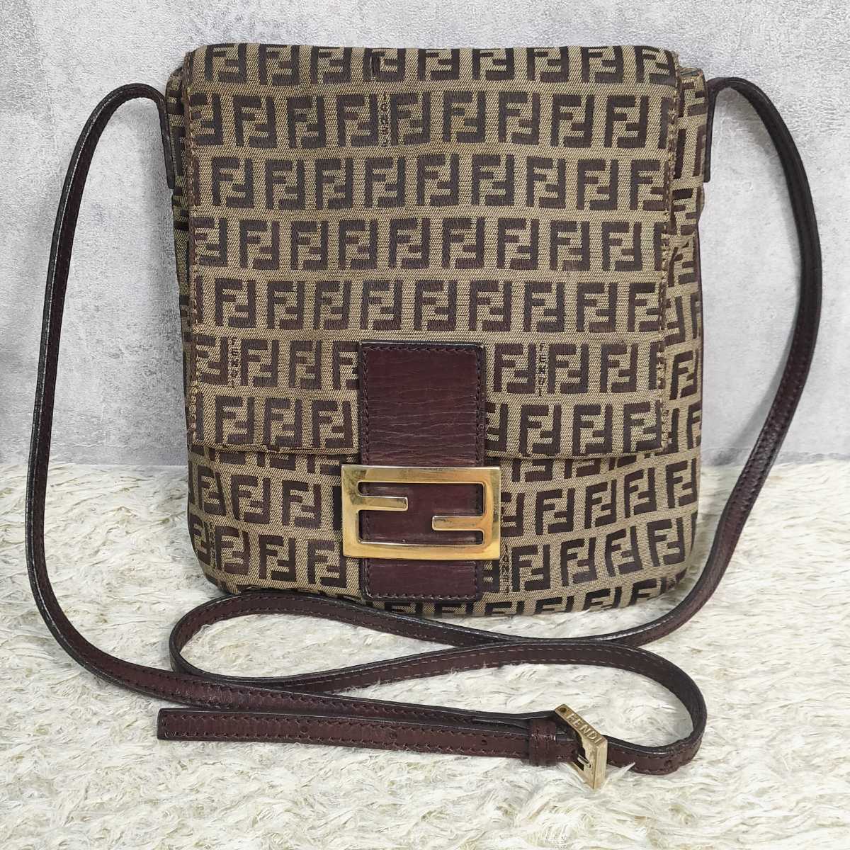 1円～【美品】FENDI フェンディ ズッカ ズッキーノ ショルダーバッグ 