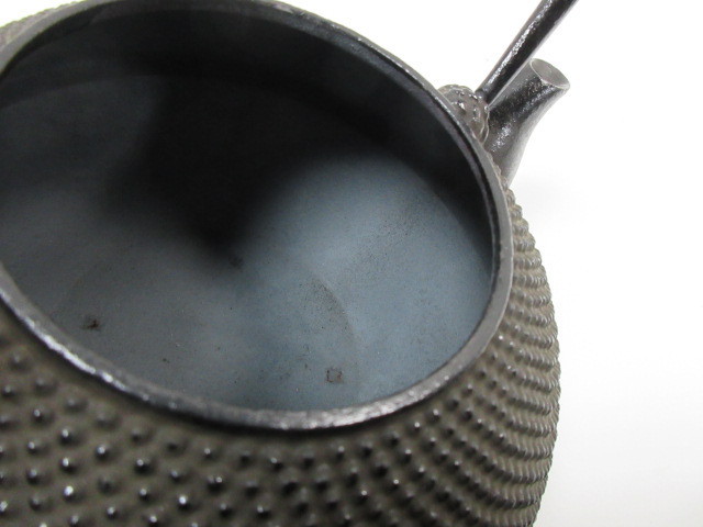 鉄瓶 南部鉄器 | アラレ 平丸アラレ 黒 黒焼付 南部文秀堂 1.2L 鋳物