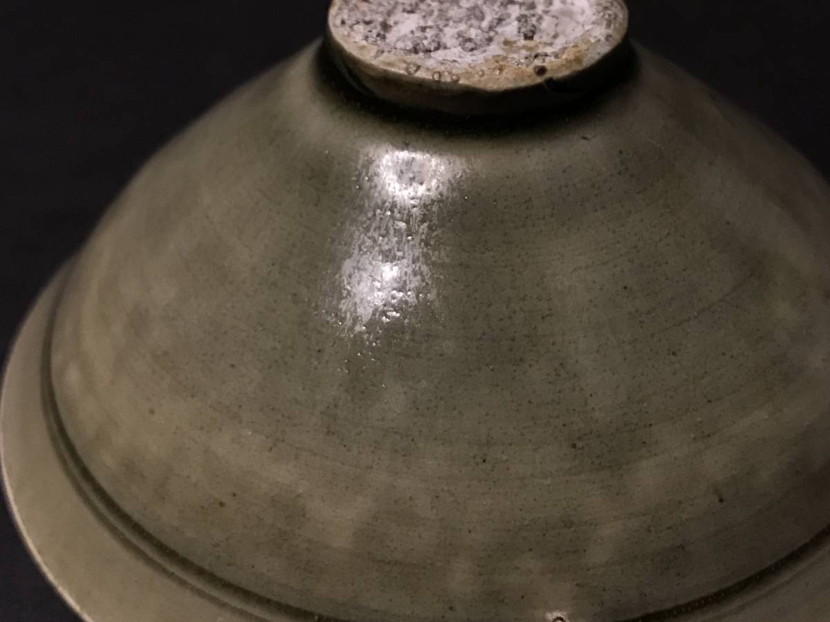 彫刻唐草文碗 宋時代 耀州窯 共箱 唐物 中国古董 古美術 骨董品 【公式 