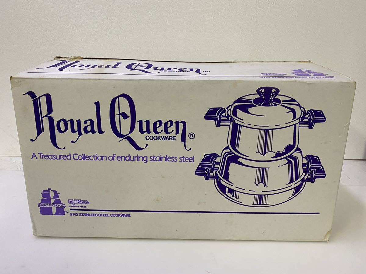 サ8338M☆未使用 Royal Queen ロイヤルクイーン 蒸し器 両手鍋 片手鍋 