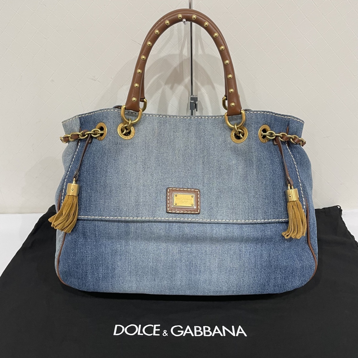 DOLCE&GABBANA ドルチェ&ガッバーナ チェーンハンドバッグ デニム 