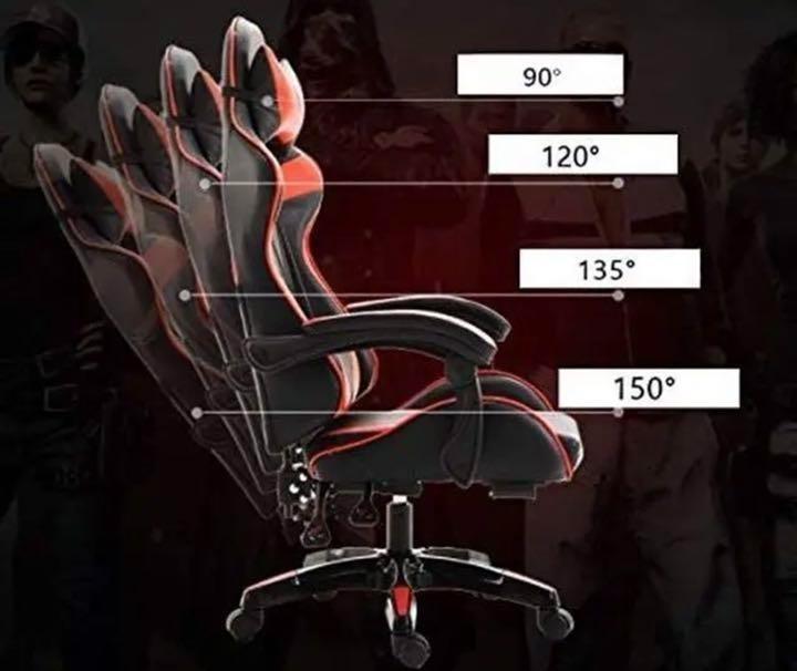 レーシングチェア 椅子 ゲーミング リクライニング クッション 赤 レーシングチェア 椅子 ゲーミング リクライニング クッション 赤
