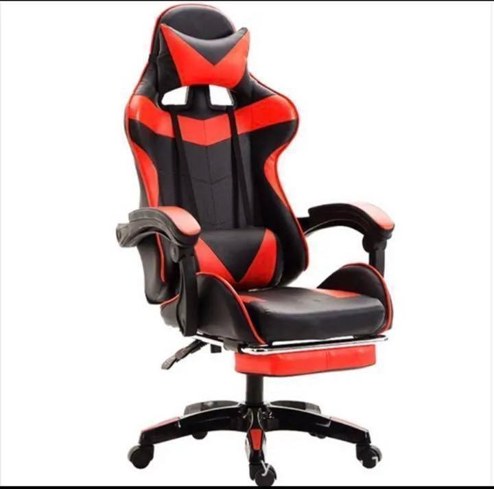 レーシングチェア 椅子 ゲーミング リクライニング クッション 赤 レーシングチェア 椅子 ゲーミング リクライニング クッション 赤