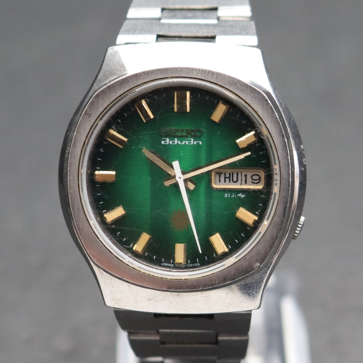 SEIKO advan セイコー アドバン 自動巻き 7039-7010 ゴールド×緑文字盤 